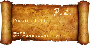 Pecsics Lili névjegykártya